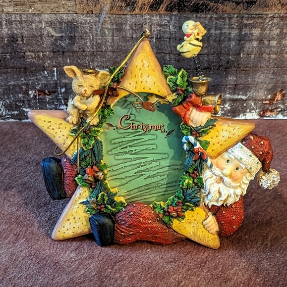 Vintage Two's Company Picture Frame/Ornament Santa Star - Picture 2 of 9